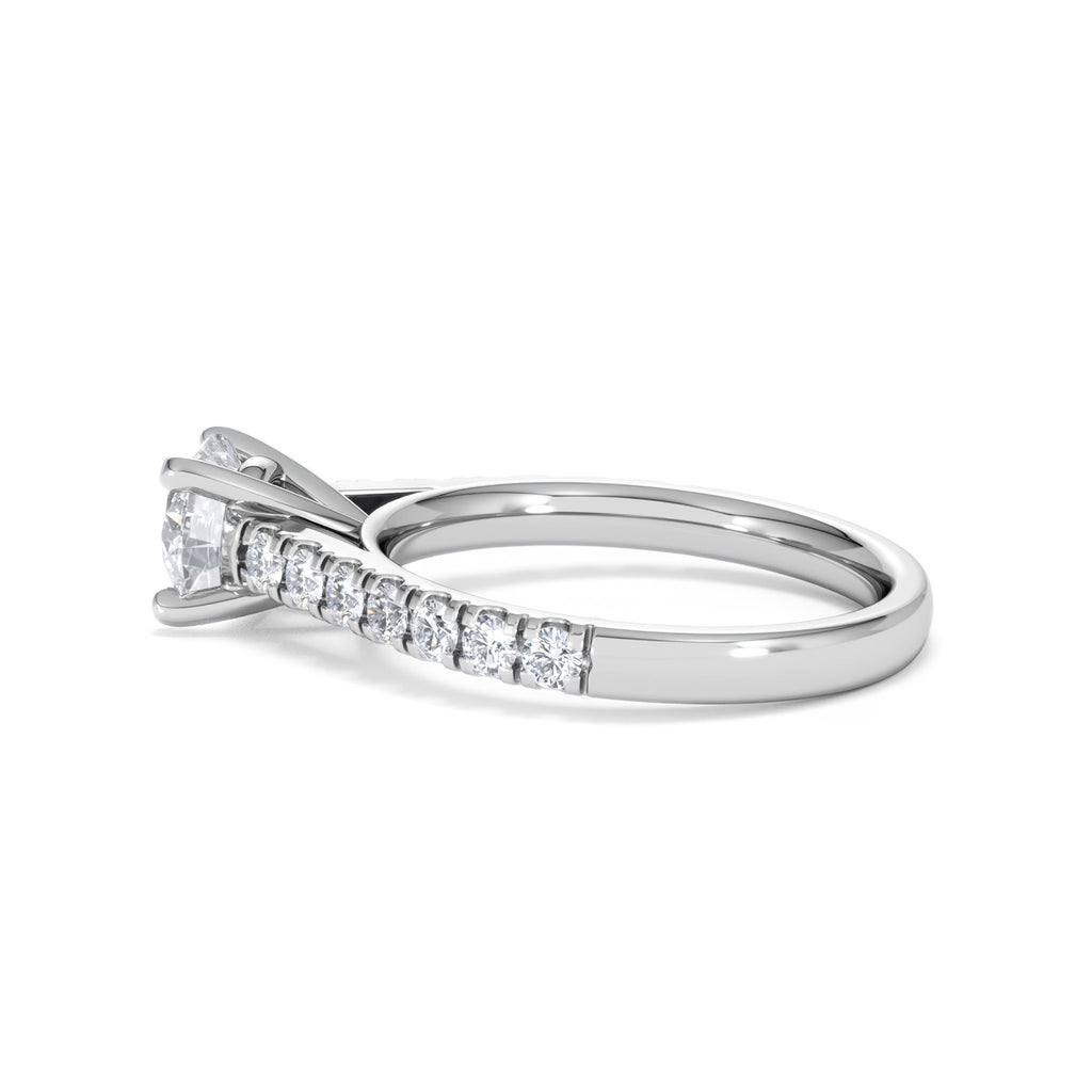 Natalia Lab Diamond Engagement Side Stone Ring Platinum 1.50CT F/VS1