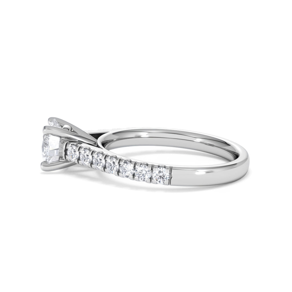 Natalia Lab Diamond Engagement Side Stone Ring Platinum 1.50CT F/VS1
