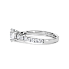 Natalia Lab Diamond Engagement Side Stone Ring Platinum 1.50CT F/VS1