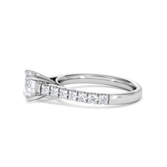 Natalia Lab Diamond Engagement Side Stone Ring Platinum 1.50CT F/VS1