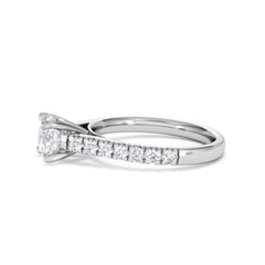 Natalia Lab Diamond Engagement Side Stone Ring Platinum 1.50CT F/VS1