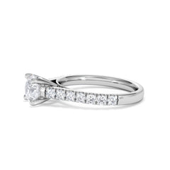Natalia Lab Diamond Engagement Side Stone Ring Platinum 1.50CT F/VS1