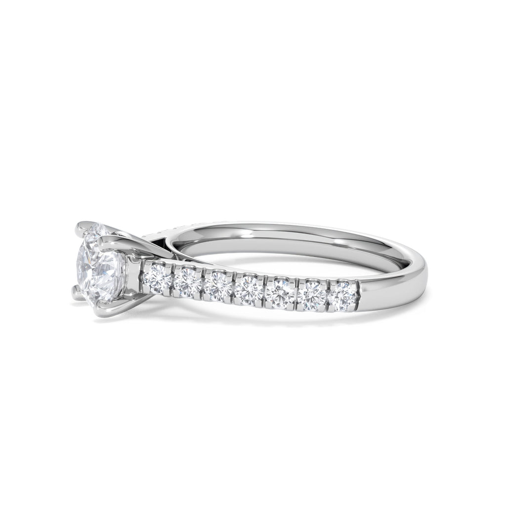 Natalia Lab Diamond Engagement Side Stone Ring Platinum 1.50CT F/VS1