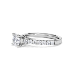 Natalia Lab Diamond Engagement Side Stone Ring Platinum 1.50CT F/VS1