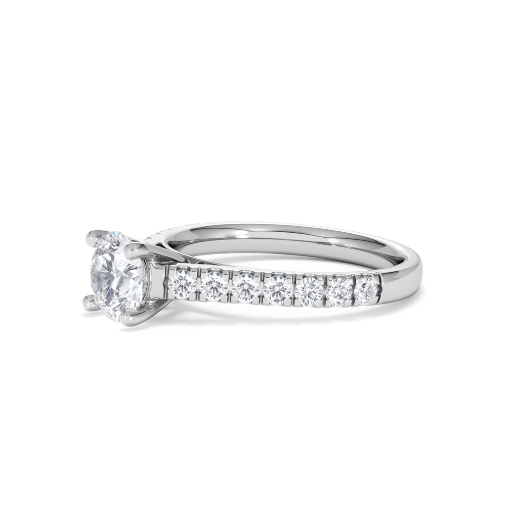 Natalia Lab Diamond Engagement Side Stone Ring Platinum 1.50CT F/VS1