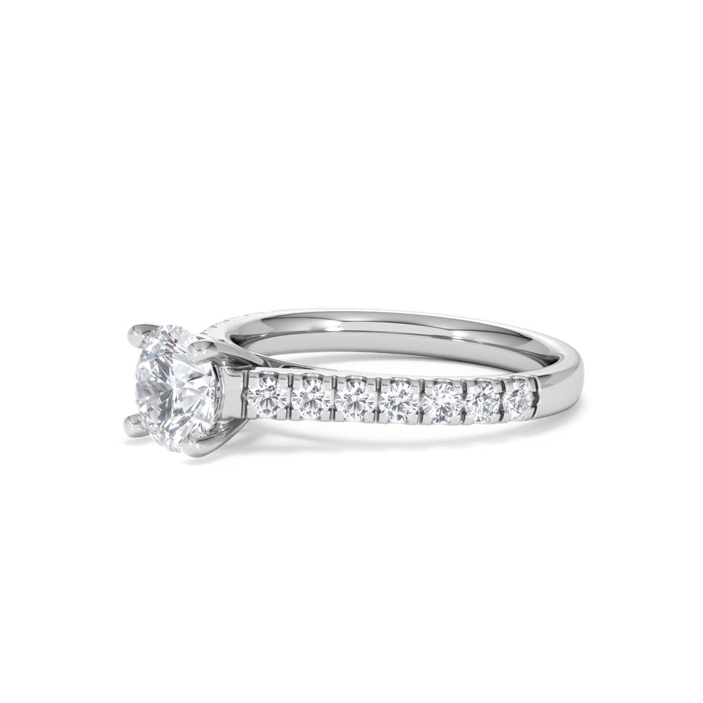 Natalia Lab Diamond Engagement Side Stone Ring Platinum 1.50CT F/VS1