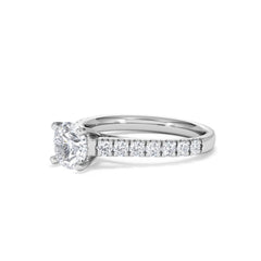 Natalia Lab Diamond Engagement Side Stone Ring Platinum 1.50CT F/VS1