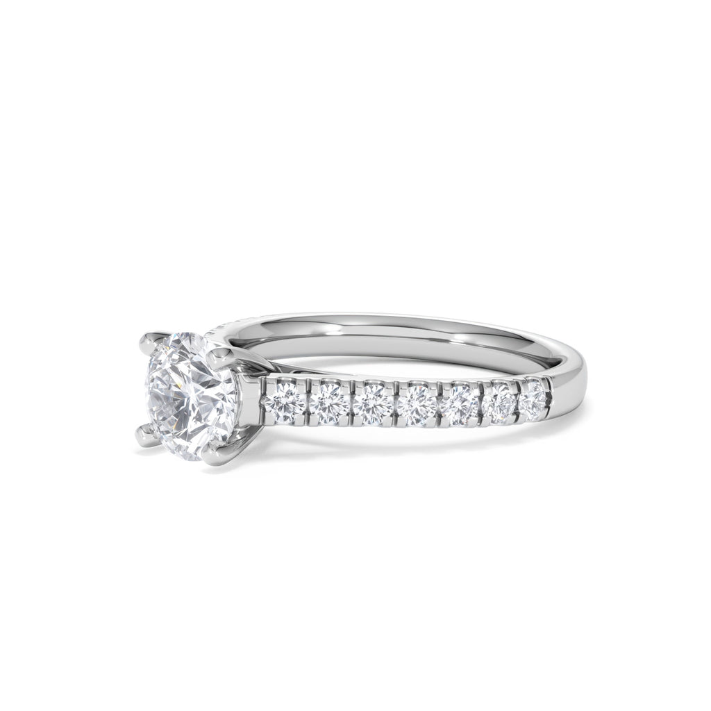 Natalia GIA Diamond Engagement Side Stone Ring Platinum 1.50CT G/VS2