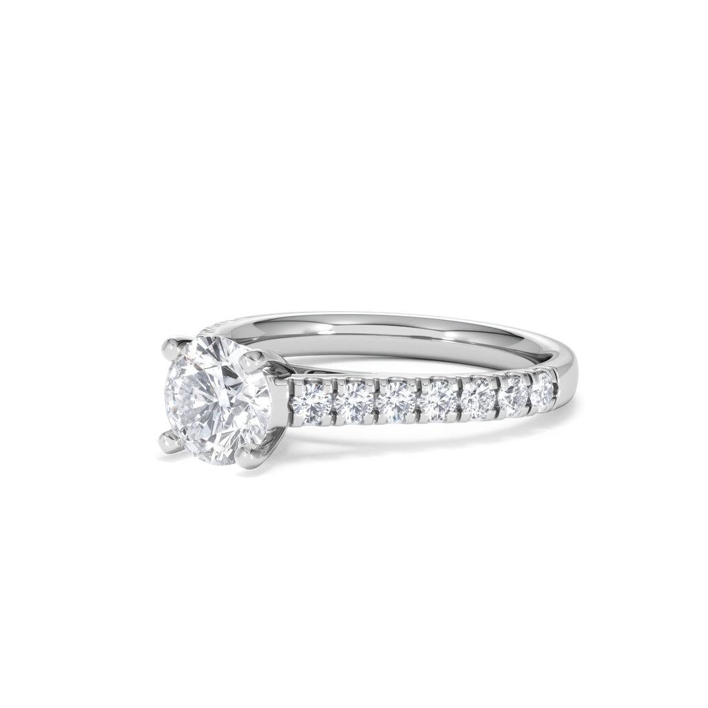 Natalia Lab Diamond Engagement Side Stone Ring Platinum 1.50CT F/VS1