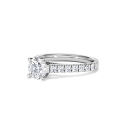 Natalia Lab Diamond Engagement Side Stone Ring Platinum 1.50CT F/VS1