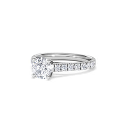 Natalia Lab Diamond Engagement Side Stone Ring Platinum 1.50CT F/VS1