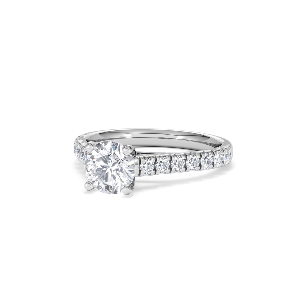 Natalia Lab Diamond Engagement Side Stone Ring Platinum 1.50CT F/VS1