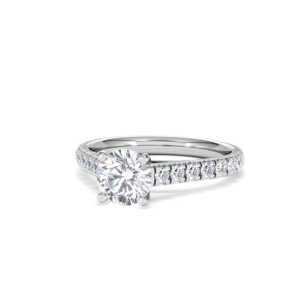 Natalia Lab Diamond Engagement Side Stone Ring Platinum 1.50CT F/VS1
