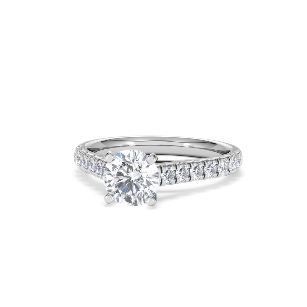 Natalia Lab Diamond Engagement Side Stone Ring Platinum 1.50CT F/VS1