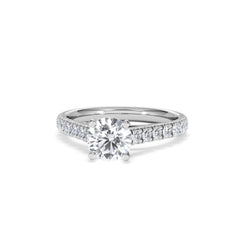 Natalia Lab Diamond Engagement Side Stone Ring Platinum 1.50CT F/VS1