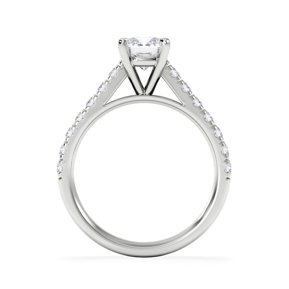 Natalia Lab Diamond Engagement Side Stone Ring Platinum 1.50CT F/VS1