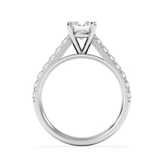 Natalia Lab Diamond Engagement Side Stone Ring Platinum 1.50CT F/VS1
