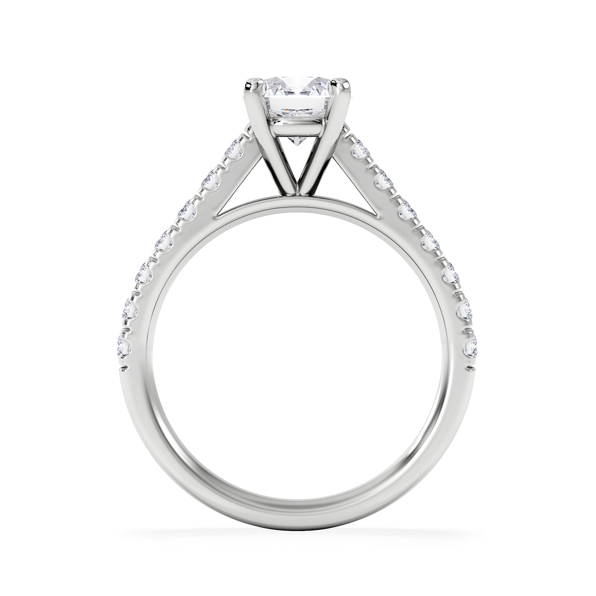 Natalia GIA Diamond Engagement Side Stone Ring Platinum 1.50CT G/VS2