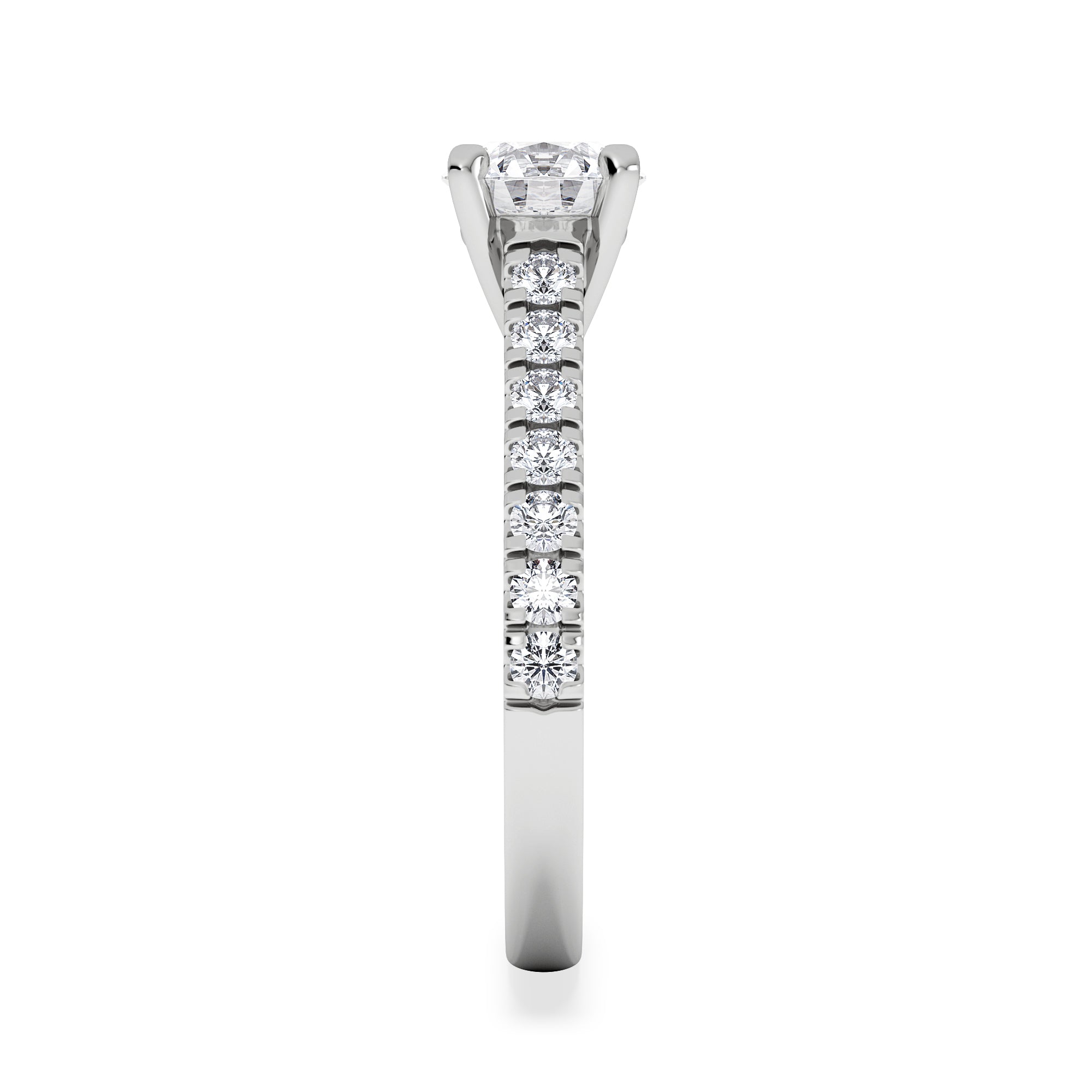 Natalia Lab Diamond Engagement Side Stone Ring Platinum 1.50CT F/VS1