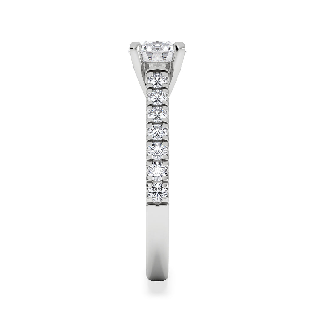 Natalia GIA Diamond Engagement Side Stone Ring Platinum 1.40CT G/VS