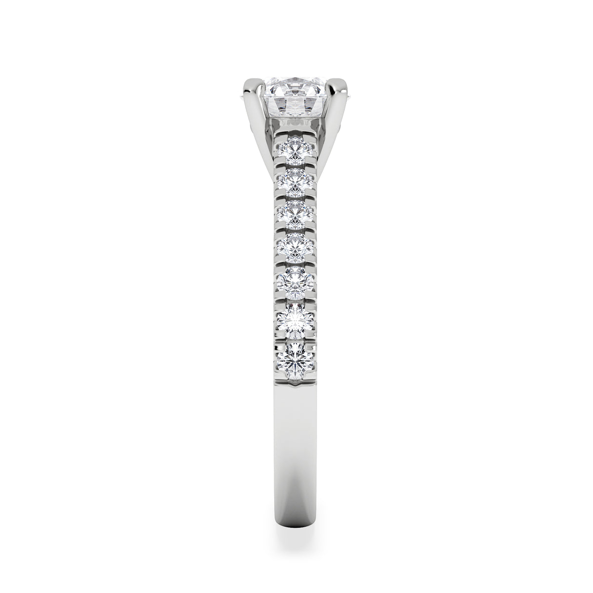 Natalia GIA Diamond Engagement Side Stone Ring Platinum 1.40CT G/VS1