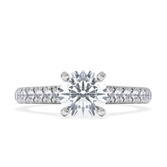 Natalia Lab Diamond Engagement Side Stone Ring Platinum 1.50CT F/VS1