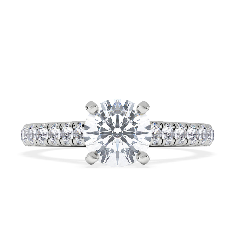 Natalia GIA Diamond Engagement Side Stone Ring Platinum 1.40CT G/VS1
