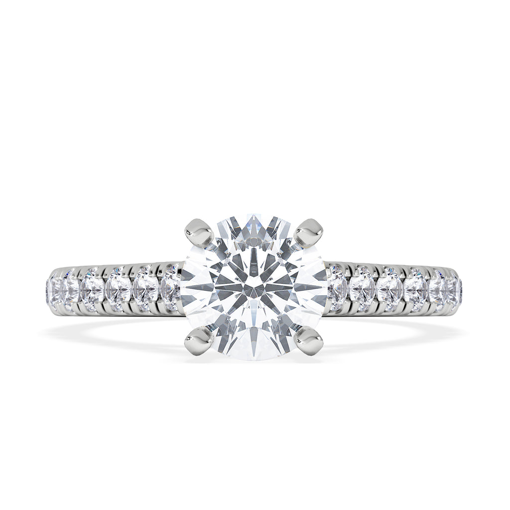 Natalia GIA Diamond Engagement Side Stone Ring Platinum 1.40CT G/VS