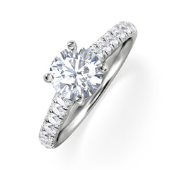 Natalia Lab Diamond Engagement Side Stone Ring Platinum 1.50CT F/VS1