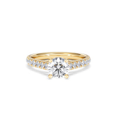 Natalia Lab Diamond Engagement Side Stone Ring 18K Gold 1.50CT F/VS1