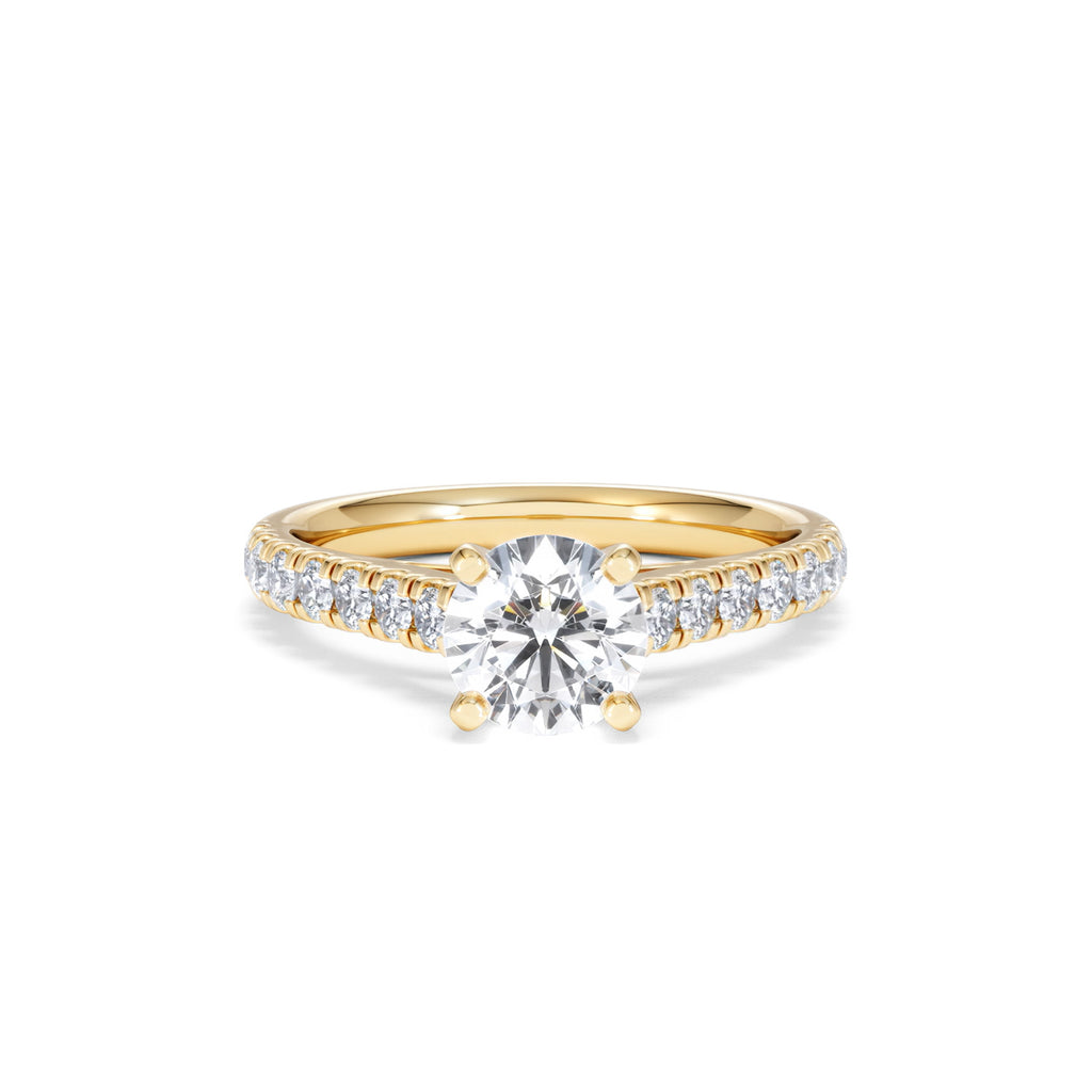 Natalia GIA Diamond Engagement Side Stone Ring 18K Gold 1.40CT G/VS1