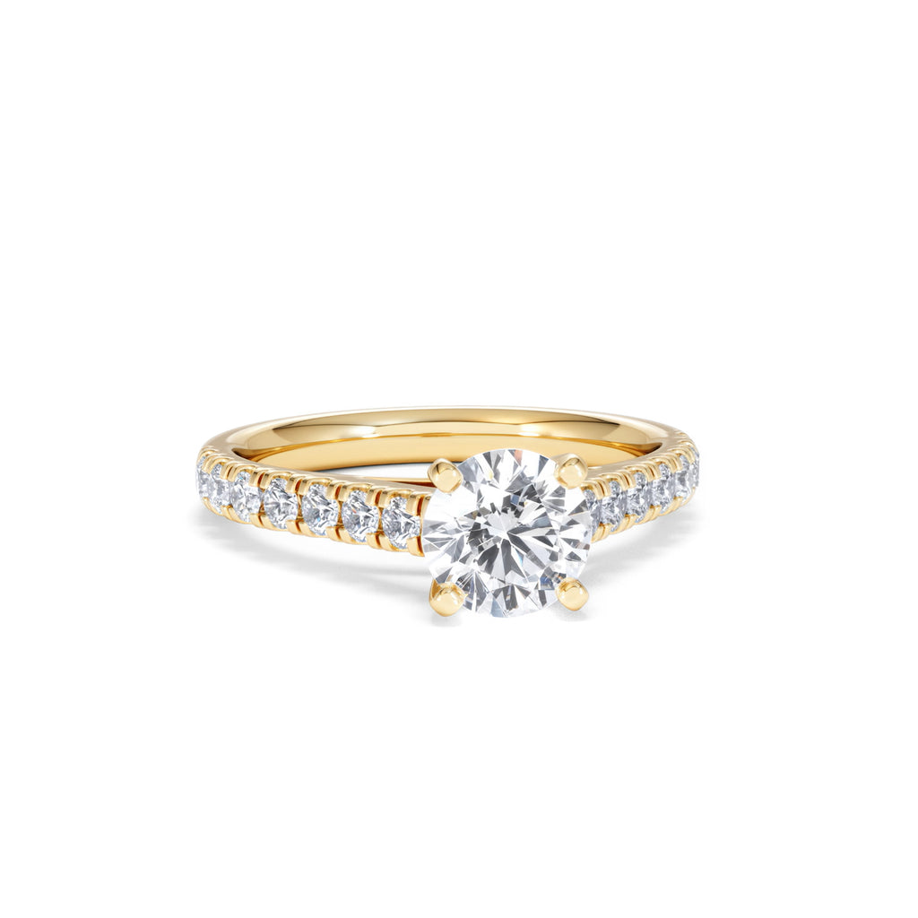 Natalia Lab Diamond Engagement Side Stone Ring 18K Gold 1.50CT F/VS1