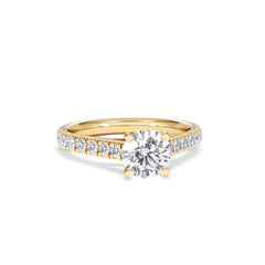 Natalia Lab Diamond Engagement Side Stone Ring 18K Gold 1.50CT F/VS1