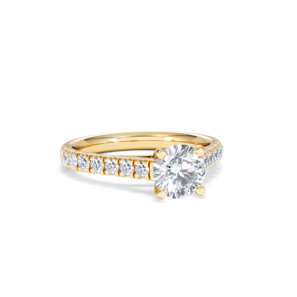 Natalia Lab Diamond Engagement Side Stone Ring 18K Gold 1.50CT F/VS1