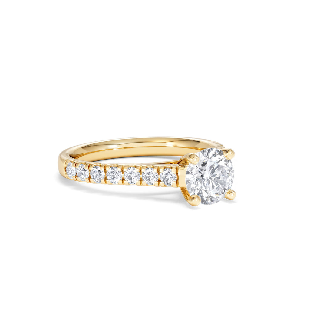 Natalia Lab Diamond Engagement Side Stone Ring 18K Gold 1.50CT F/VS1