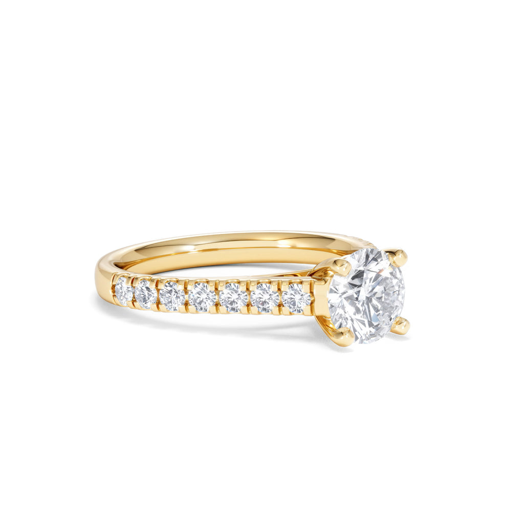 Natalia Lab Diamond Engagement Side Stone Ring 18K Gold 1.50CT F/VS1