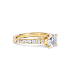 Natalia Lab Diamond Engagement Side Stone Ring 18K Gold 1.50CT F/VS1