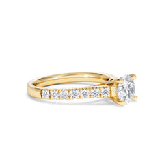 Natalia Lab Diamond Engagement Side Stone Ring 18K Gold 1.50CT F/VS1