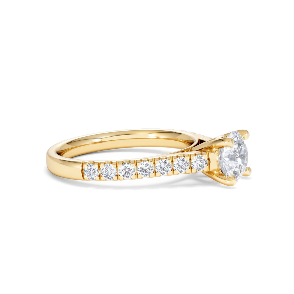 Natalia Lab Diamond Engagement Side Stone Ring 18K Gold 1.50CT F/VS1