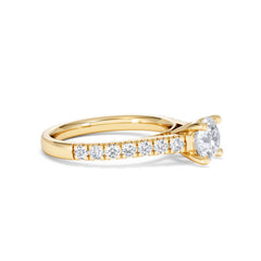 Natalia Lab Diamond Engagement Side Stone Ring 18K Gold 1.50CT F/VS1