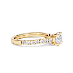 Natalia Lab Diamond Engagement Side Stone Ring 18K Gold 1.50CT F/VS1