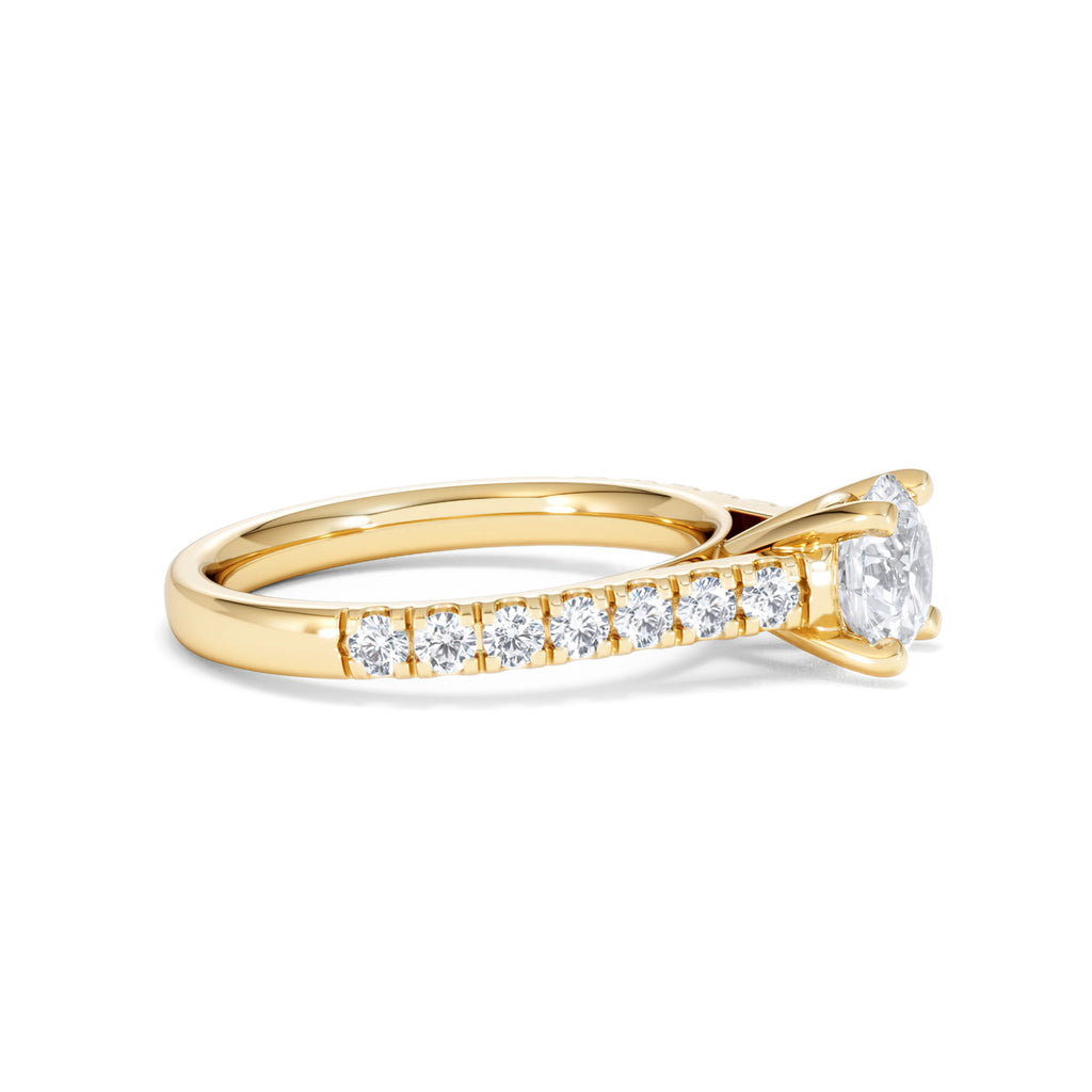 Natalia Lab Diamond Engagement Side Stone Ring 18K Gold 1.50CT F/VS1