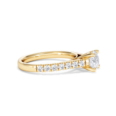 Natalia Lab Diamond Engagement Side Stone Ring 18K Gold 1.50CT F/VS1