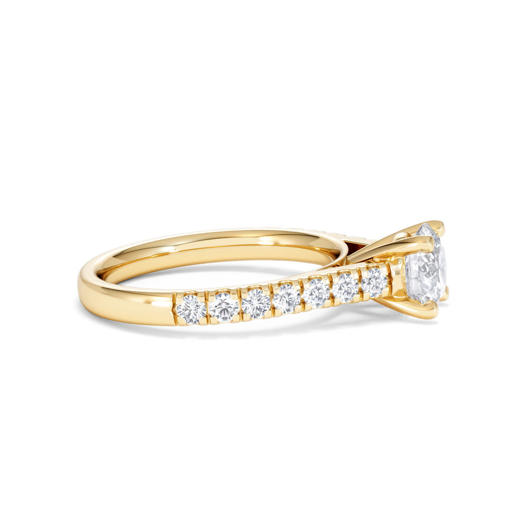 Natalia Lab Diamond Engagement Side Stone Ring 18K Gold 1.50CT F/VS1