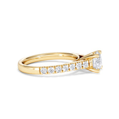 Natalia Lab Diamond Engagement Side Stone Ring 18K Gold 1.50CT F/VS1
