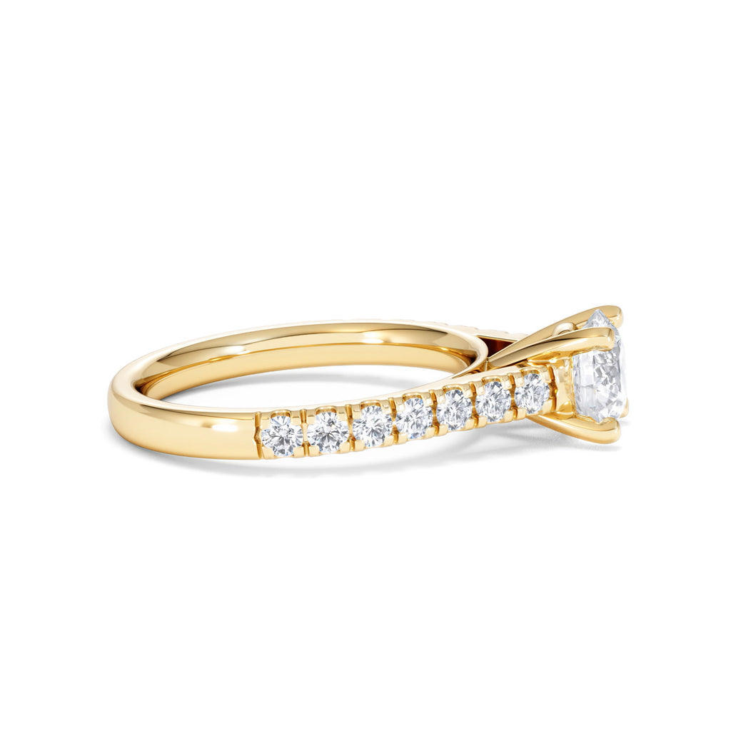 Natalia Lab Diamond Engagement Side Stone Ring 18K Gold 1.50CT F/VS1