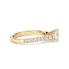 Natalia Lab Diamond Engagement Side Stone Ring 18K Gold 1.50CT F/VS1