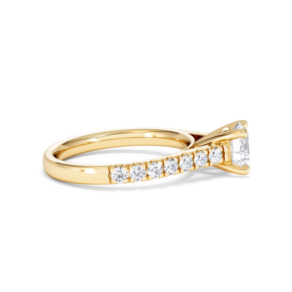 Natalia Lab Diamond Engagement Side Stone Ring 18K Gold 1.50CT F/VS1