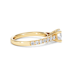 Natalia Lab Diamond Engagement Side Stone Ring 18K Gold 1.50CT F/VS1