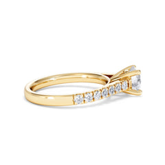 Natalia Lab Diamond Engagement Side Stone Ring 18K Gold 1.50CT F/VS1